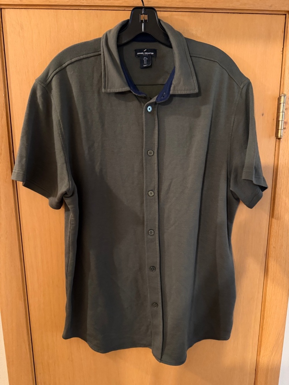 Daniel Hechter Paris Men’s Modal Button Down Shirt Army Green Size Large